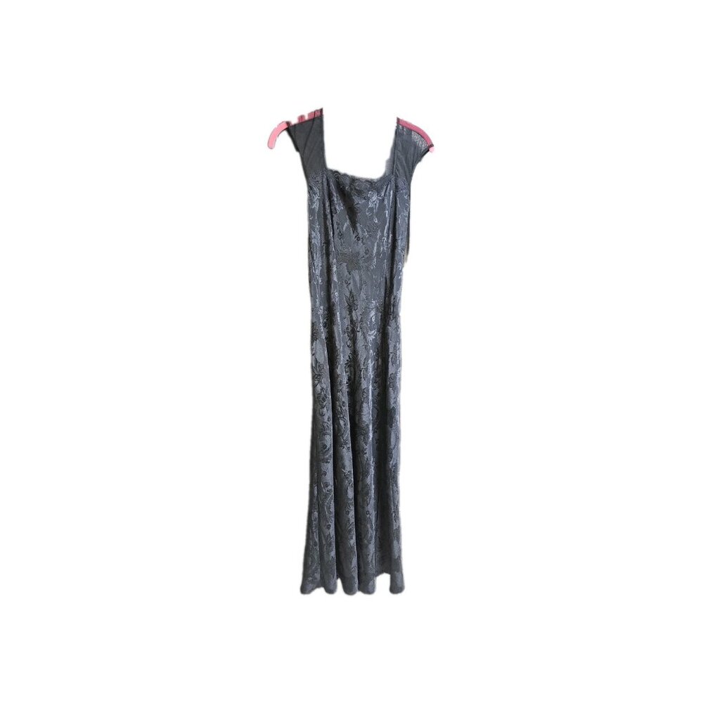 Vtg Victoria's Secret Gold Label Black Long Night Gown Womens Small Maxi